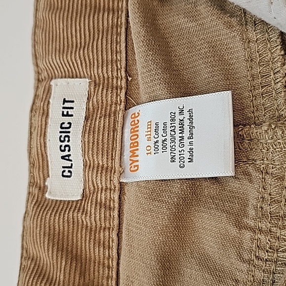 Gymboree Corduroy Pants Classic Fit Snap Button Adjustable Waist Tan‎ 10 Slim - Picture 7 of 12